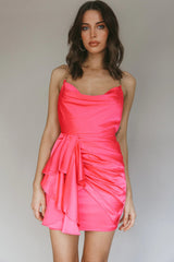 Mikael Chain Strap Mini Dress Fuchsia