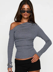 Beller Long Sleeve Top Navy Stripe