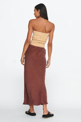 Merisa Drawstring Midi Skirt Choco