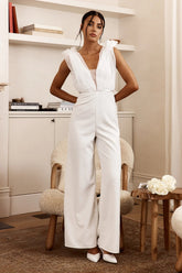Lovinia Mesh Bodice Jumpsuit White