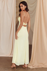 Nerida Twist Back Maxi Dress Lemon