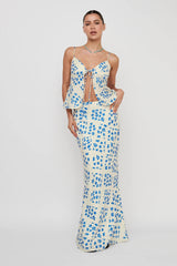 Heart & Soul Tie Front Top Floral Cream