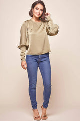 Westminster Leg-of-Mutton Sleeve Blouse Olive