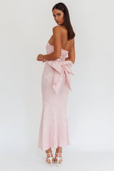 Melty Kisses Bow Back Maxi Dress Pink