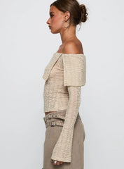 Cardamom Long Sleeve Top Beige