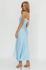 Starlet Halterneck Sash Maxi Dress Baby Blue