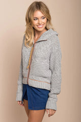 Willow Wool Knit Sweater Grey