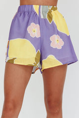 Swing Of Things Elastic Waist Shorts Citrus Lilac