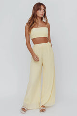 Light Energy Tie Back Crop Top Lemon
