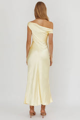 Revelation Off-Shoulder Lace Trim Maxi Dress Butter