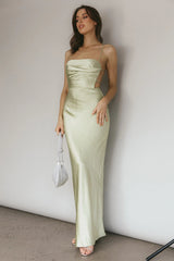 Heaven On Earth Lace-Up Back Maxi Dress Kiwi