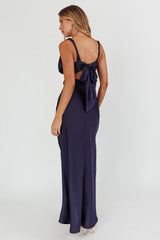 Harper Cut-Out Bow Back Maxi Dress Navy