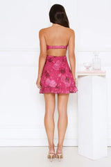Stealing Looks Strapless Mini Dress Pink