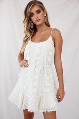 Montville Cami Strap Embellished Dress Beige