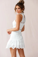 Hiromi Embroidered Sleeveless Dress White