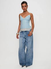 Majorie Layered Top Blue / Cream