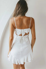 Sarah Kay Double Bow Party Dress White