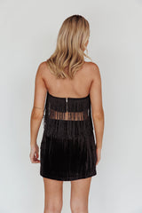 Miss Daisy Fringe Crop Top Black