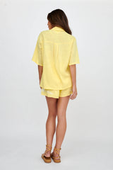 Jeni Embroidered Detail Shirt Yellow