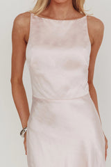 Helsi Low Back Lace Insert Maxi Dress Pink