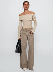 Cardamom Long Sleeve Top Beige