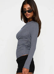 Beller Long Sleeve Top Navy Stripe