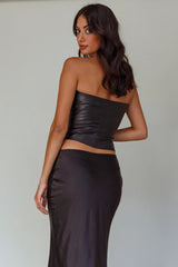 Moto Strapless Zipper Top Black