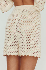 Just A Hunch Crochet Shorts Nutmeg/Shell