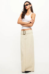 LIONESS Uma Denim Midi Ecru