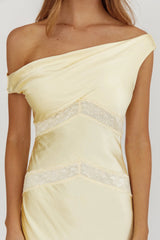 Revelation Off-Shoulder Lace Trim Maxi Dress Butter