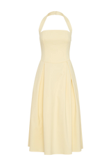 Juana Halter Midi Dress - Lemon