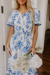 Santorini Bliss Floral Maxi Dress