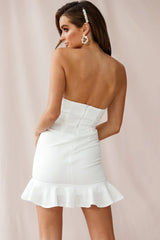 Prom Queen Bandeau Mini Dress White