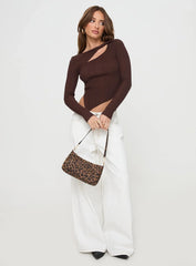 Ellara Long Sleeve Top Brown