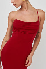 Well Versed Lace Split Maxi Dress Wine