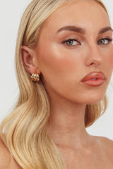 Melanie Ridged Earrings Gold