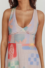 Sweethearts A-Line Print Maxi Dress Multi