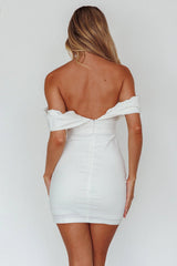 Oui Madame Off Shoulder Mini Dress Off White