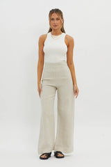 Level Up Ribbed Top White