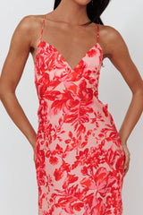 True Divine Strappy Back Maxi Dress Floral Fire