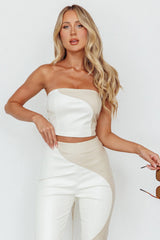 Zehra Lace-Up Crop Top Ivory