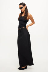 LIONESS Minimalist Maxi Skirt Onyx