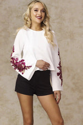 Maisie Crop Bell Sleeve Top White