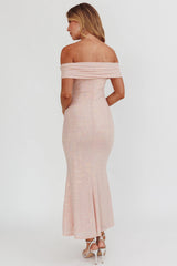 Kailey Off-Shoulder Maxi Dress Spangle Blush