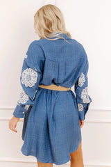 Boho Charm Embroidered Mini Dress