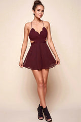 Nevaeh Thin Strap Party Romper Plum