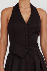 Tammi Halter Vest Top Black