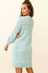 Johanna Long Sleeve Pocket Cardigan Mottled Green