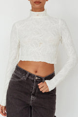 Plato High Neck Crop Top Off White
