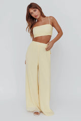 Light Energy Accordion Pleat Pants Lemon